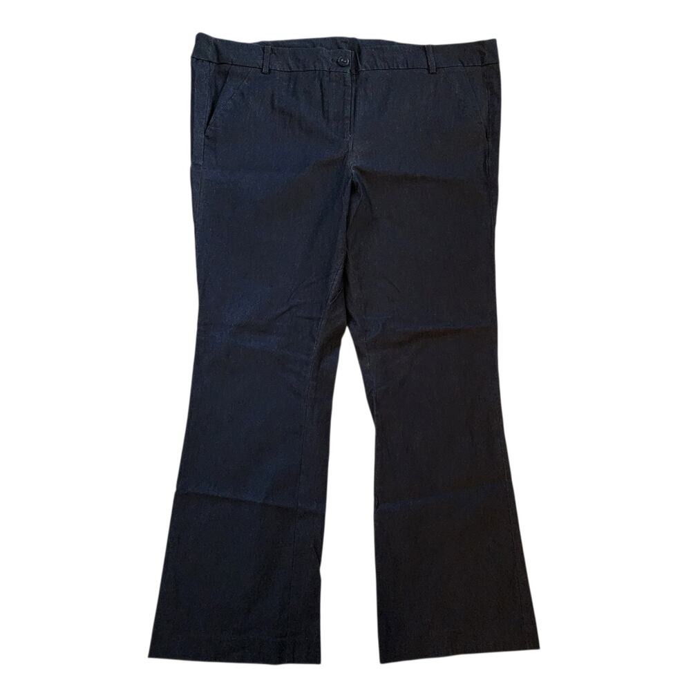 Lane Bryant Womens Pants Size 22 Dark Blue Mid Rise Wide Boot Leg Stretchy